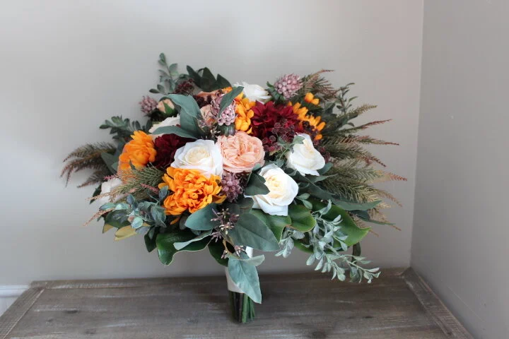 Burgundy Silk Wedding Flowers with a Twist