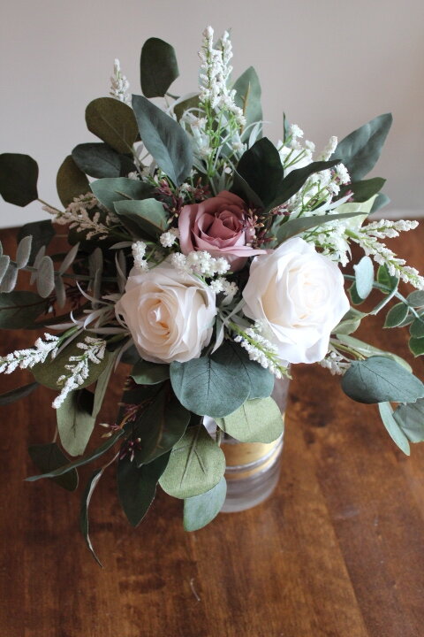 Navy & Rosewood Silk Wedding Flower Bridal Bouquet — Silk Wedding ...
