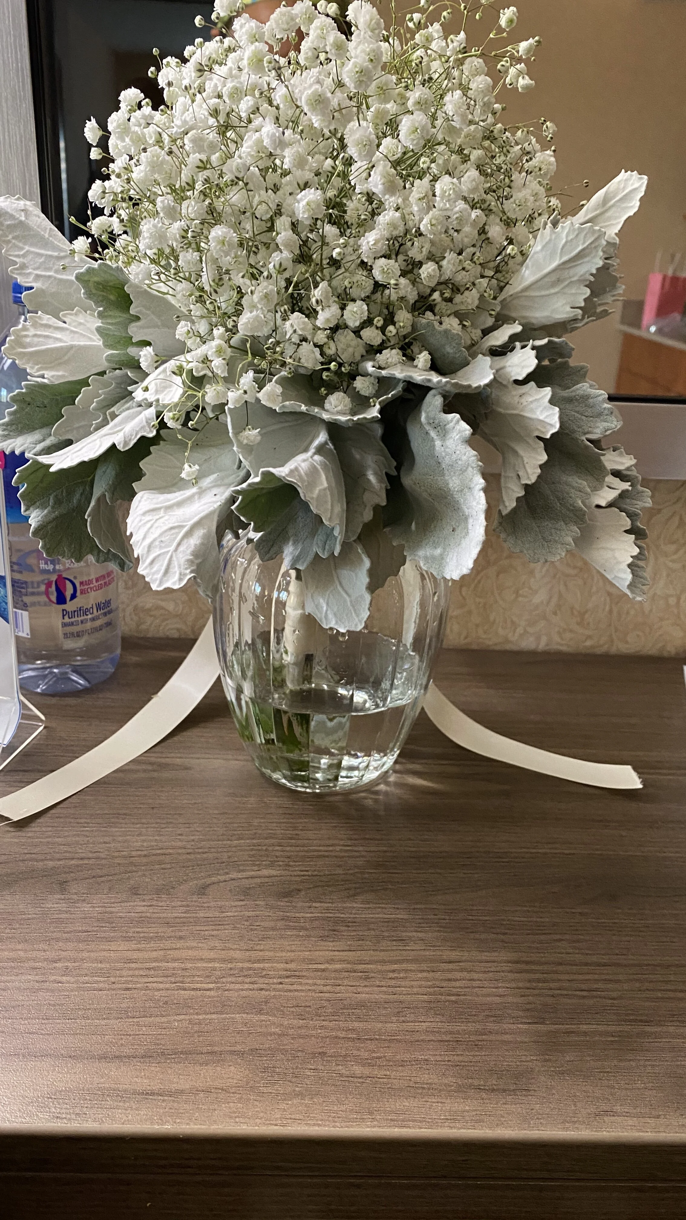 Baby's Breath and Lamb's Ear Bridal Bouquet Recreation — Silk Wedding