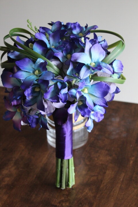 Galaxy Orchids in a Silk Bridal Bouquet Recreation