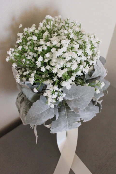 Baby's Breath and Lamb's Ear Bridal Bouquet Recreation