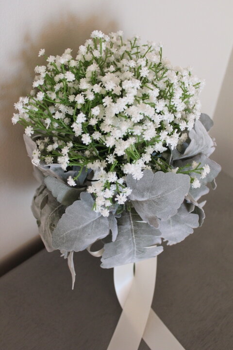 Baby's Breath and Lamb's Ear Bridal Bouquet Recreation — Silk