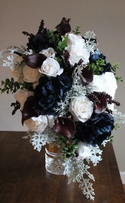 Moody Winter Wedding Colors in Silk Flowers