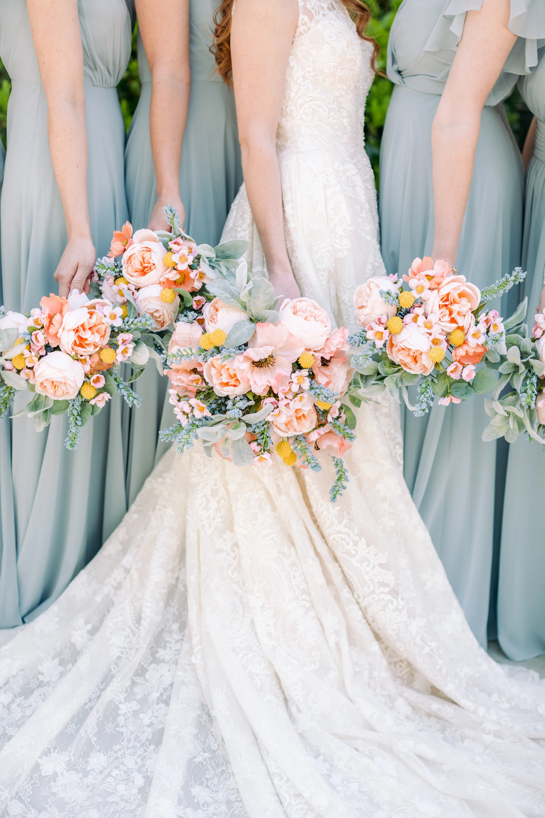 Revisiting The Peach, Pink, Blue and Yellow Silk Wedding Flowers