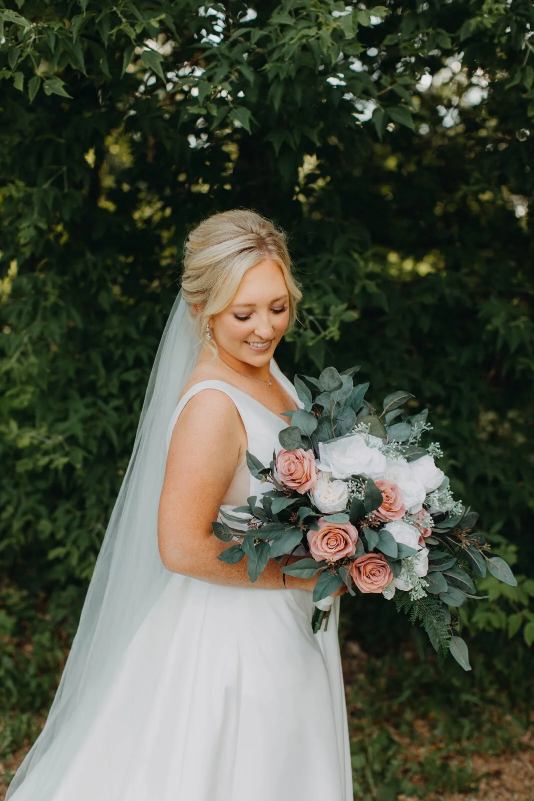 Dusty Rose, Cream and Green Silk Wedding Flowers- Part 2 Reveal and Review