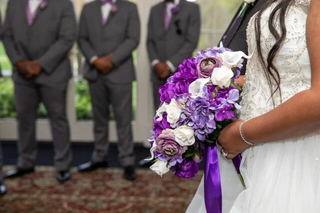 Royal Purple, Wisteria and White Silk Wedding Flowers- Part 2 Review and Reveal