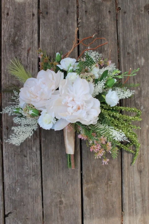 Destination Wedding- Tropical Silk Bouquet in Soft Tones