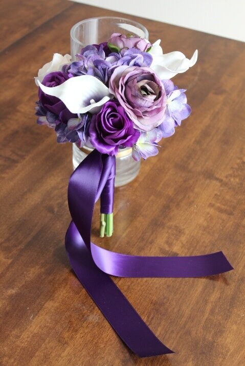 Sophia  Ribbon Bouquet Purple 