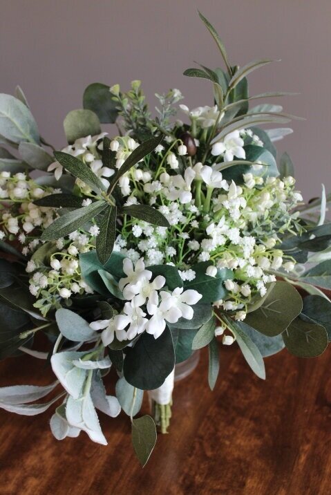 White Silk Wedding Flowers with Greenery- Part 1 Delicate Blooms — Silk ...