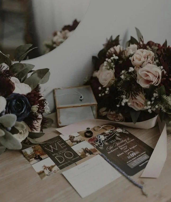 Burgundy, Blush, and Navy Silk Wedding Flowers - Reveal and Review