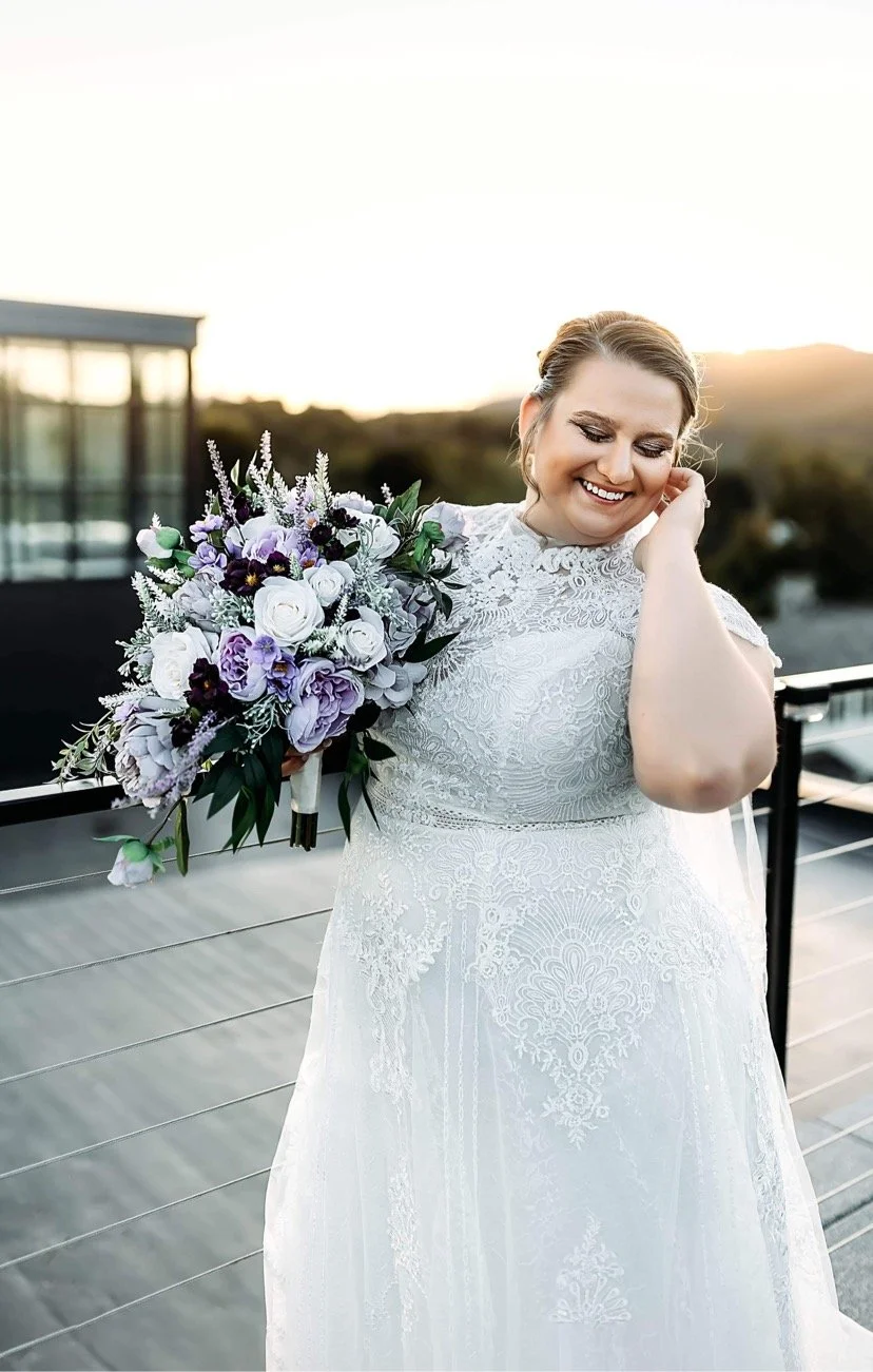 Plum, Lavender and Gray Silk Wedding Flowers- Reveal and Review