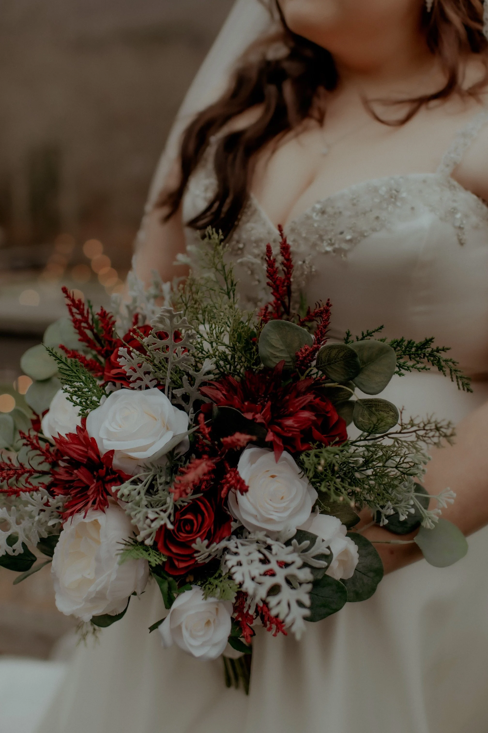 Burgundy, White and Green Winter Wedding Flowers - Reveal and Review