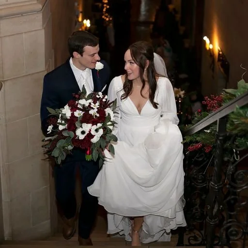 Wine, Black and White Silk Wedding Flowers - Reveal and Review