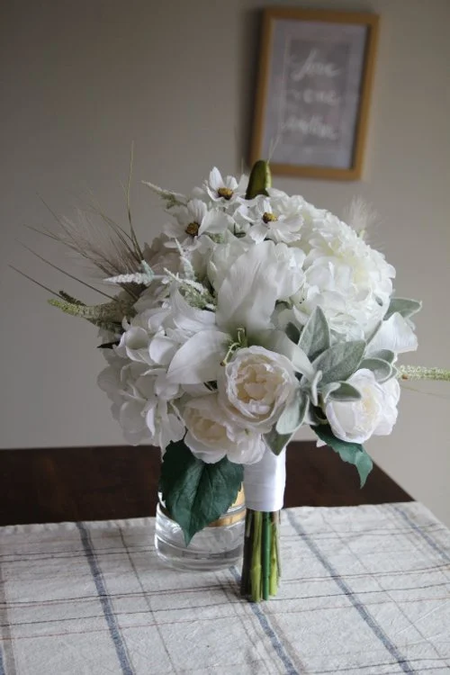 Bridal Bouquet Recreation in Silk Flowers for Dried Bouquet Gone Wrong - Reveal and Review