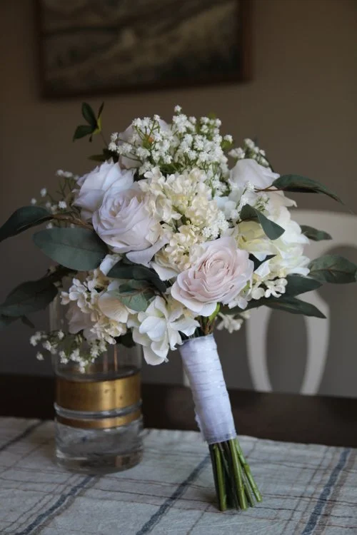 Bridal Bouquet Recreation in Silk Flowers for Vow Renewal - Reveal and Review
