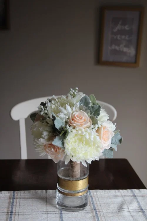 White, Champagne and Gray Bridal Bouquet Recreation - Reveal and Review