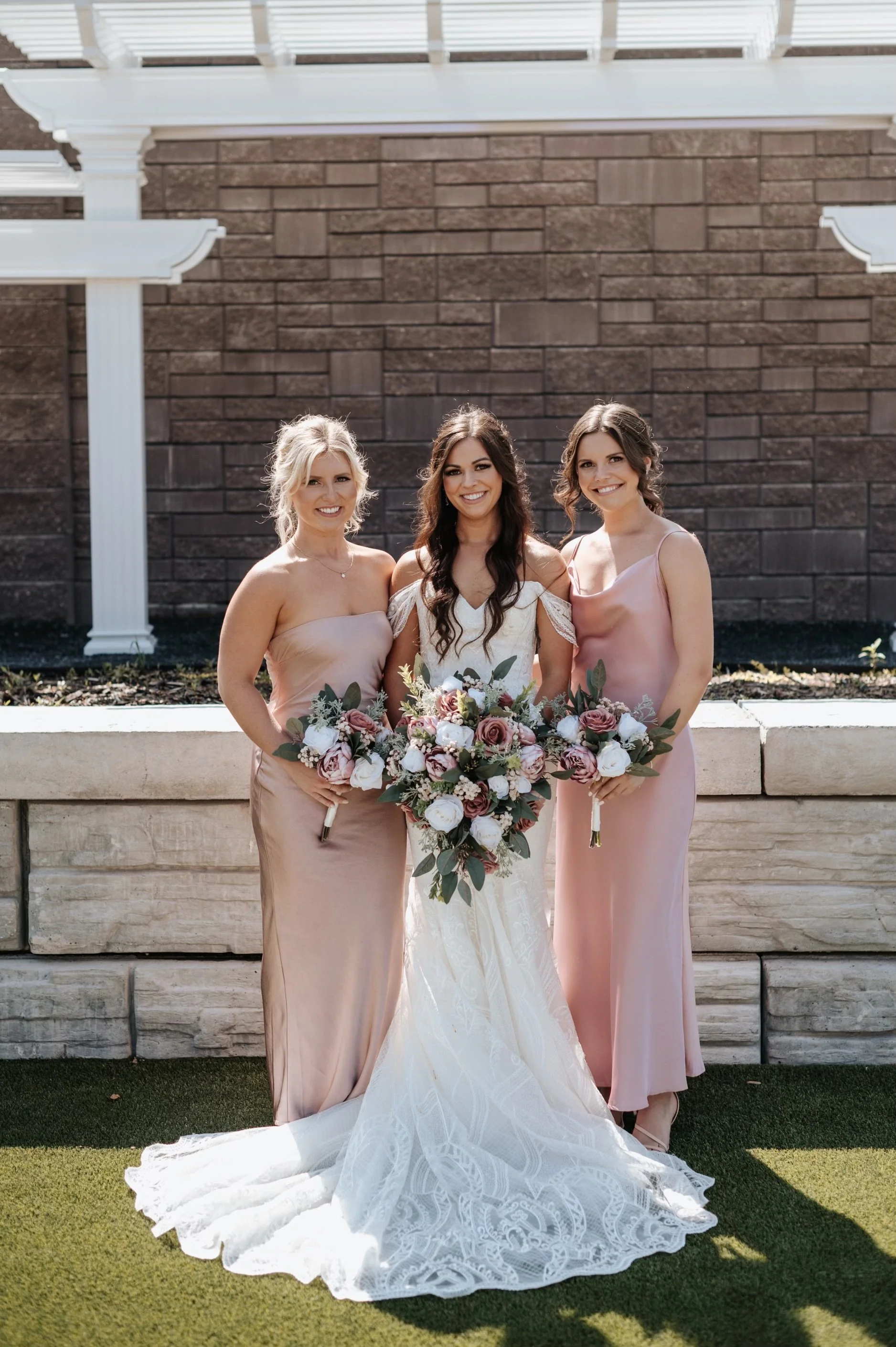 Dusty Pink, Blush and White Silk Wedding Flowers - Reveal