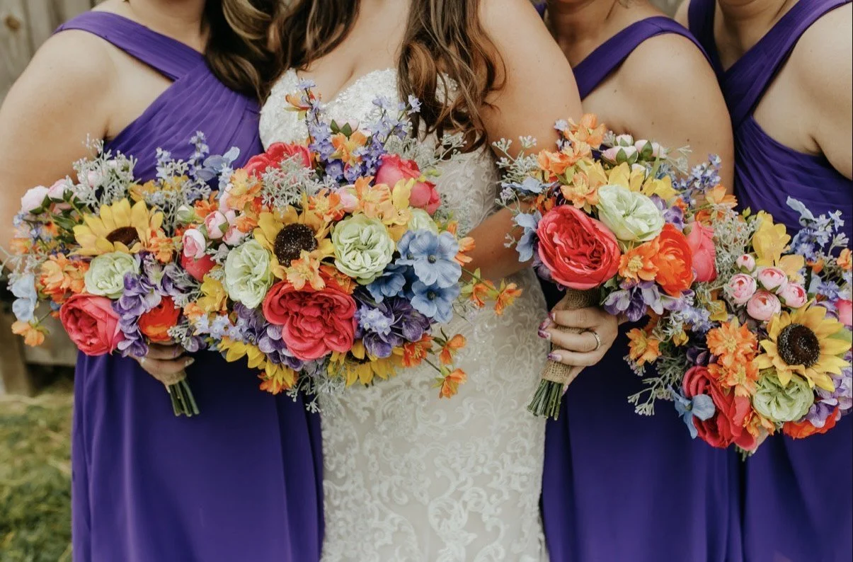 Silk Wedding Flower Arrangement Feature: Bridesmaid Bouquets Part 1