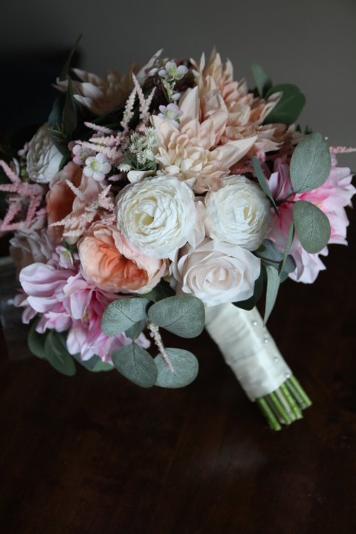 Pink, Peach and Green Bridal Bouquet Recreation - Reveal and Review