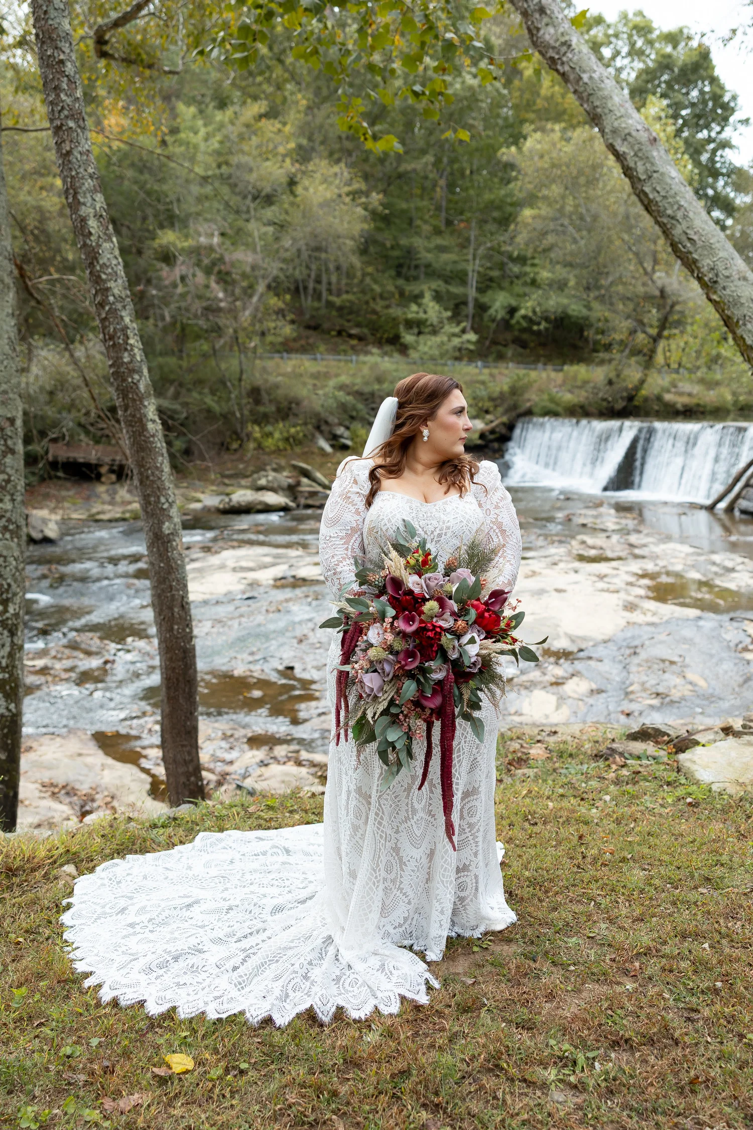 silk flowers for wedding dresses 9865: Sweetheart Ball Gown with Cascading Silk Flowers