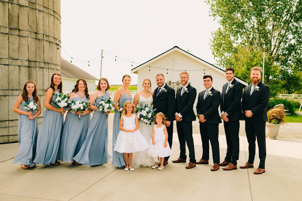 custom-silk-wedding-flowers-bridal-bouquet-white-green-bridesmaid-bouquets-boutonnieres