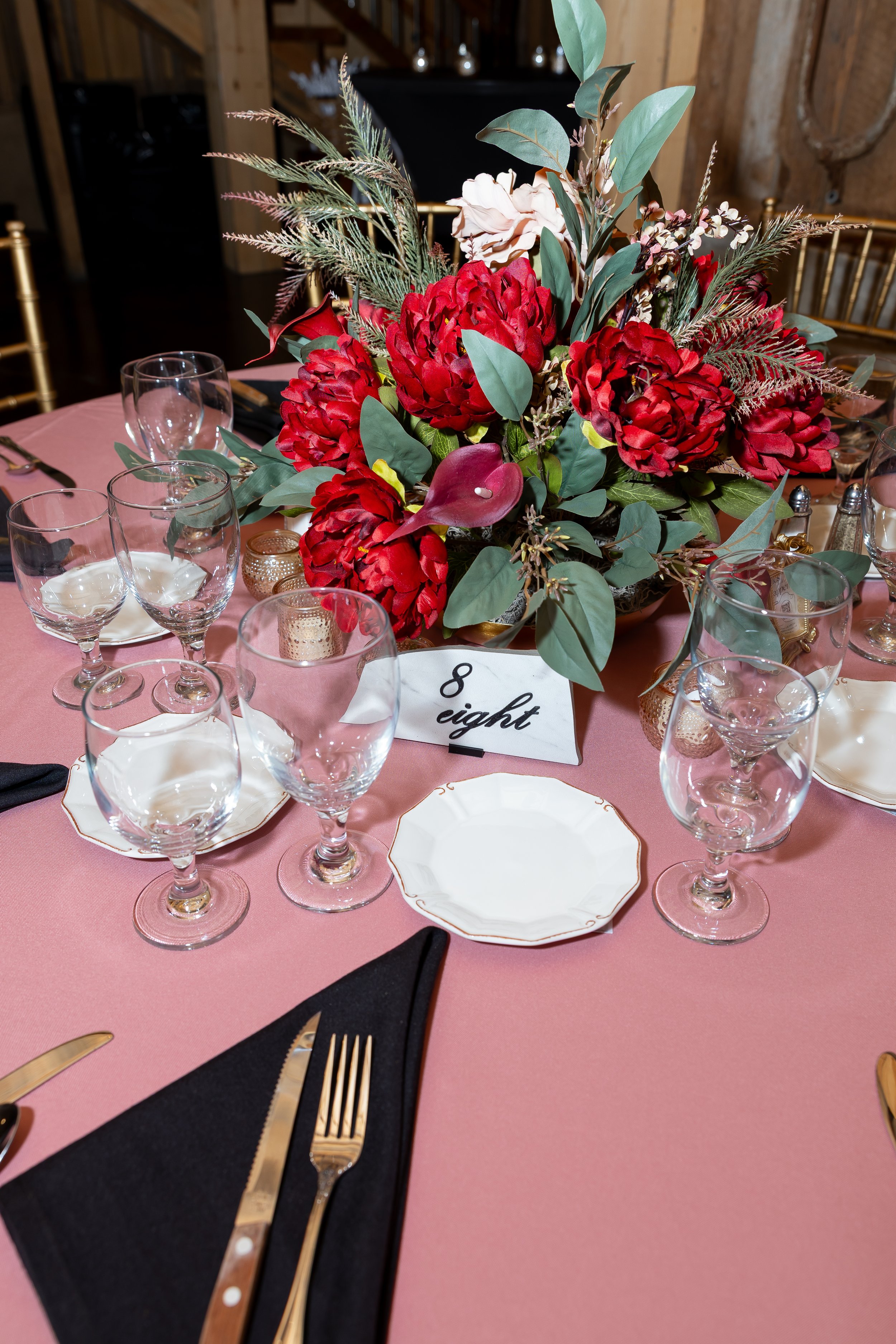 burgundy-silk-wedding-flowers-custom-bridal-bouquet-table-arrangements