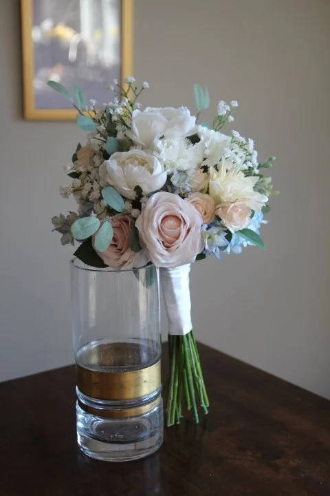 custom bridal bouquet recreation silk wedding flowers roses carnations hydrangea