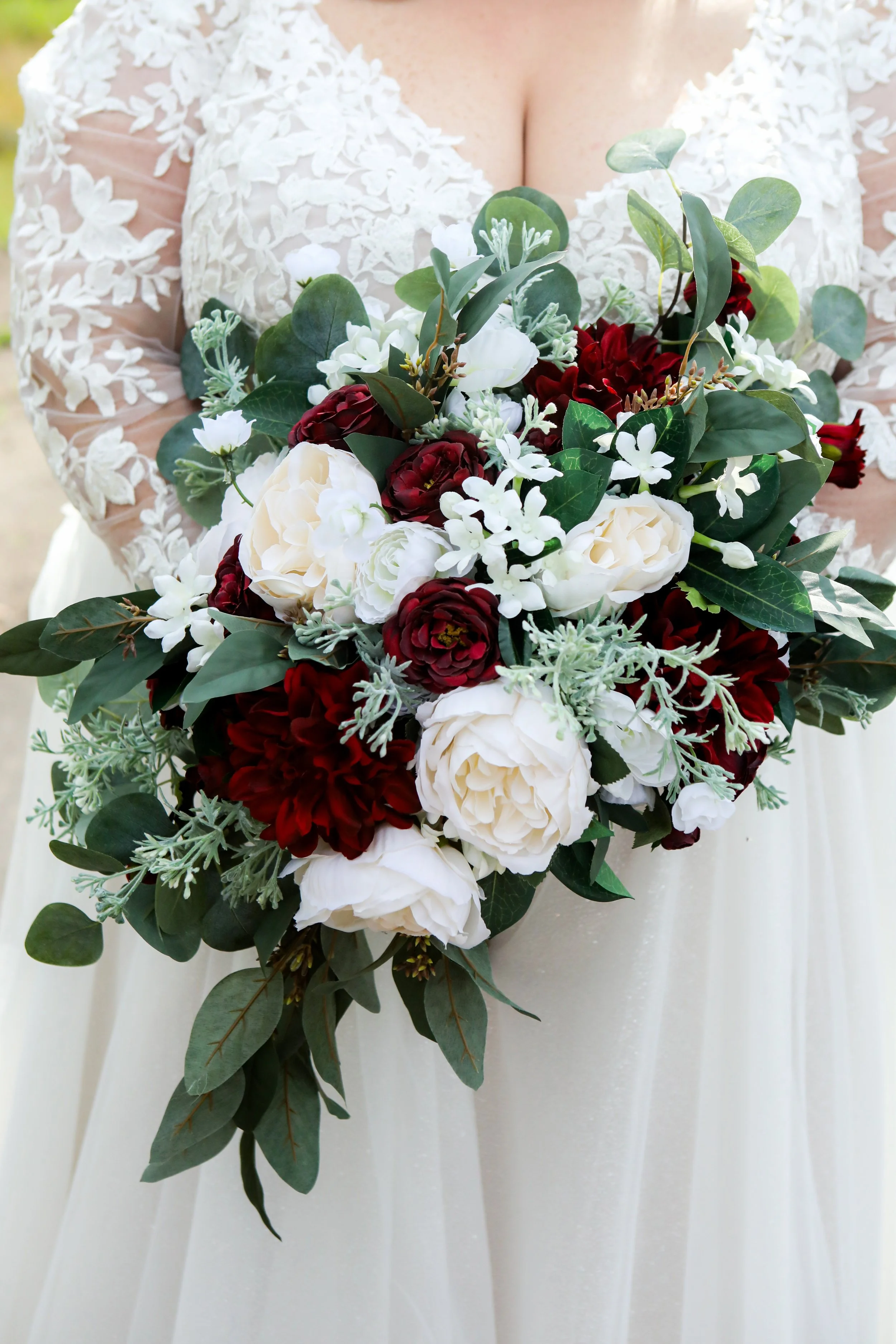 White And Burgundy Wedding Bouquets Moodboard Inspired DIY Floral