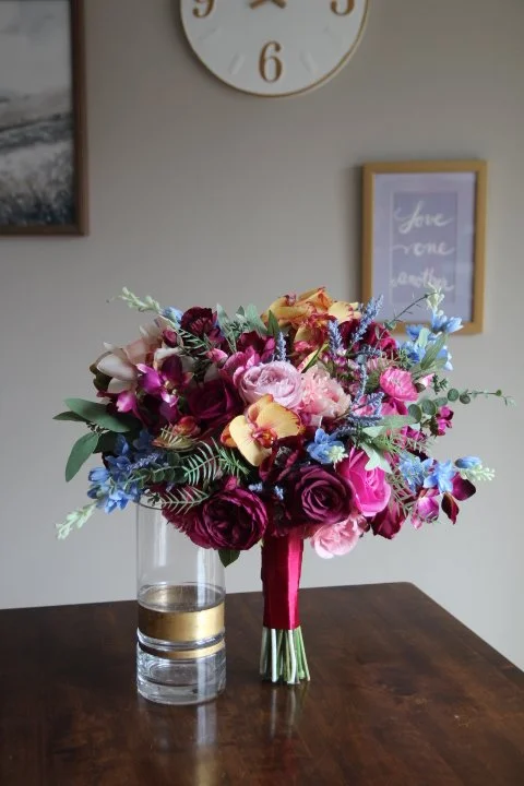silk bridal bouquet wedding flowers