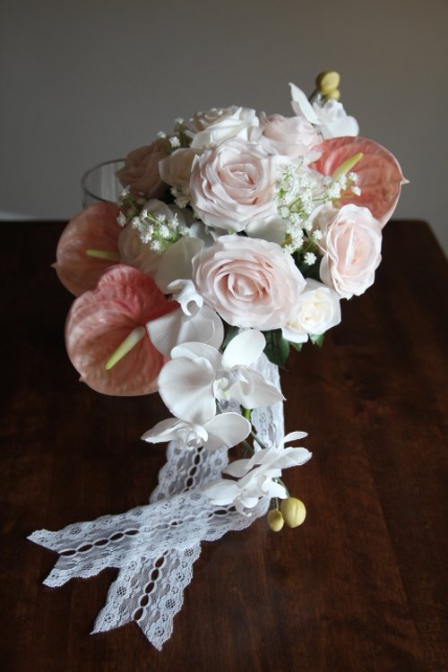 Details about   Crystal Lace Rose Bridesmaid Wed Bouquet Bridal Artificial Silk Foam Flower 