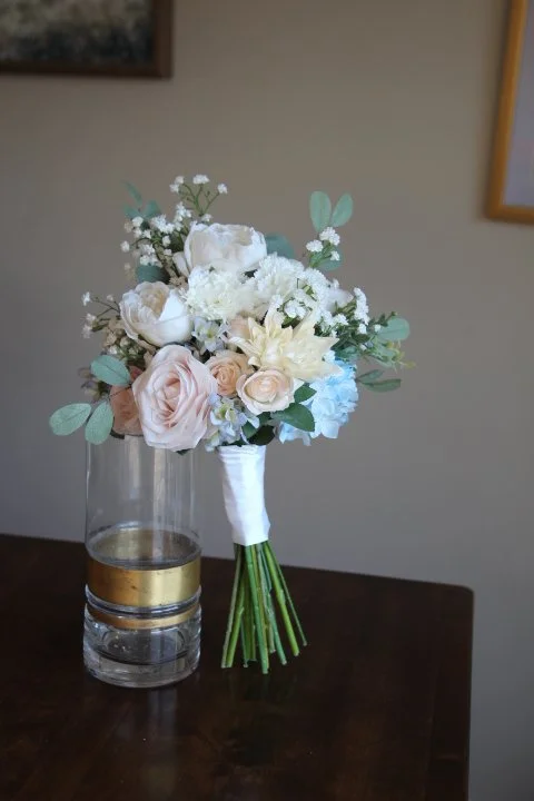 custom bridal bouquet recreation silk wedding flowers roses carnations hydrangea