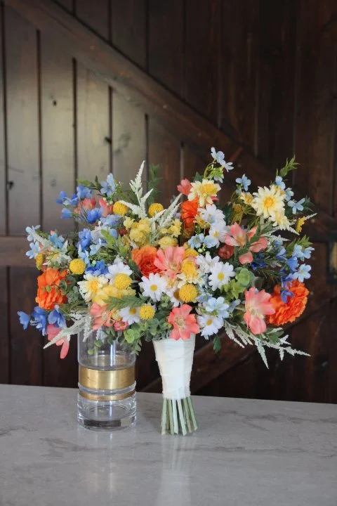 silk bridal bouquet wedding flowers