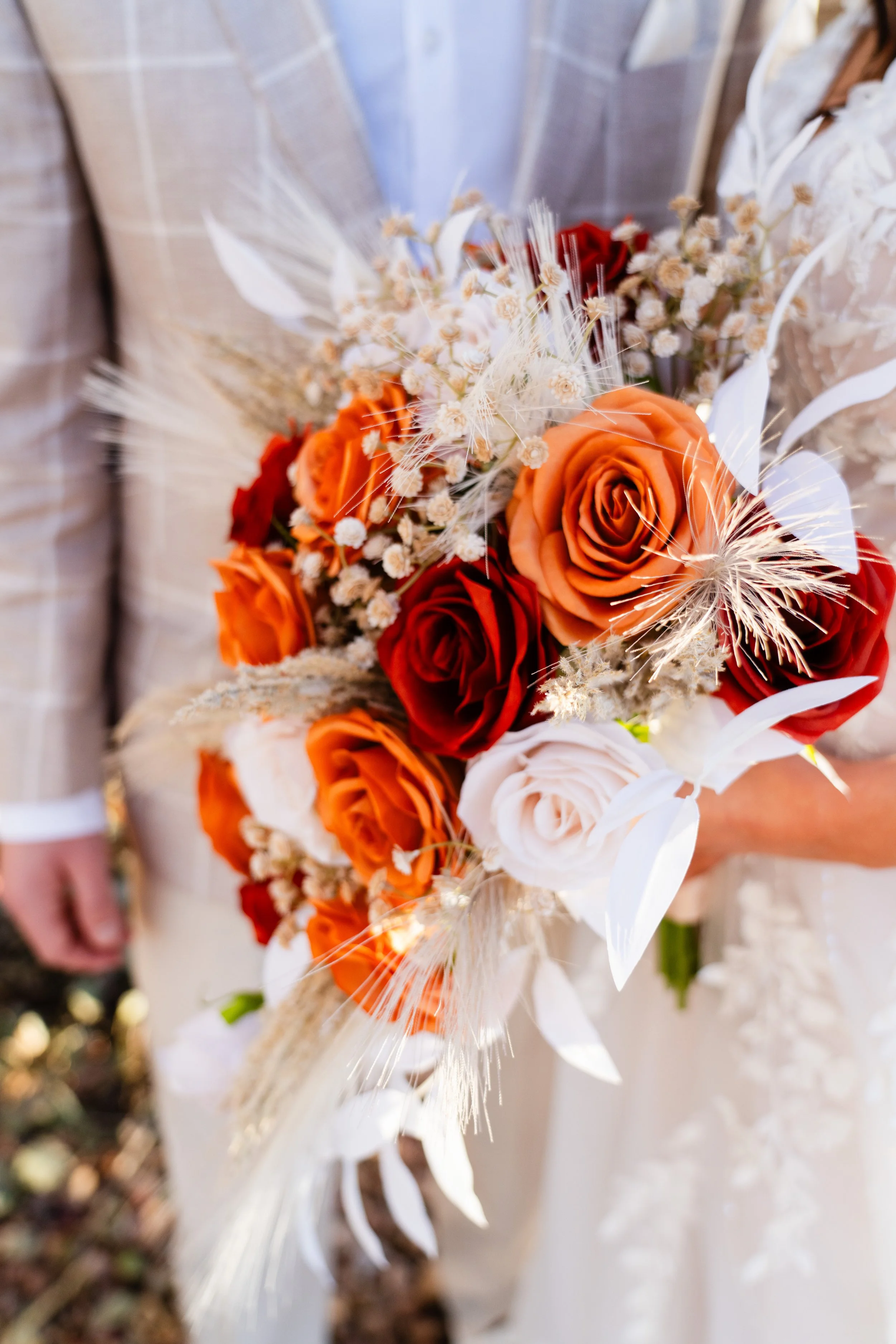 Burnt Red Roses Burnt Orange, Terra Cotta, Nude, White and Beige Silk Wedding Flowers ...