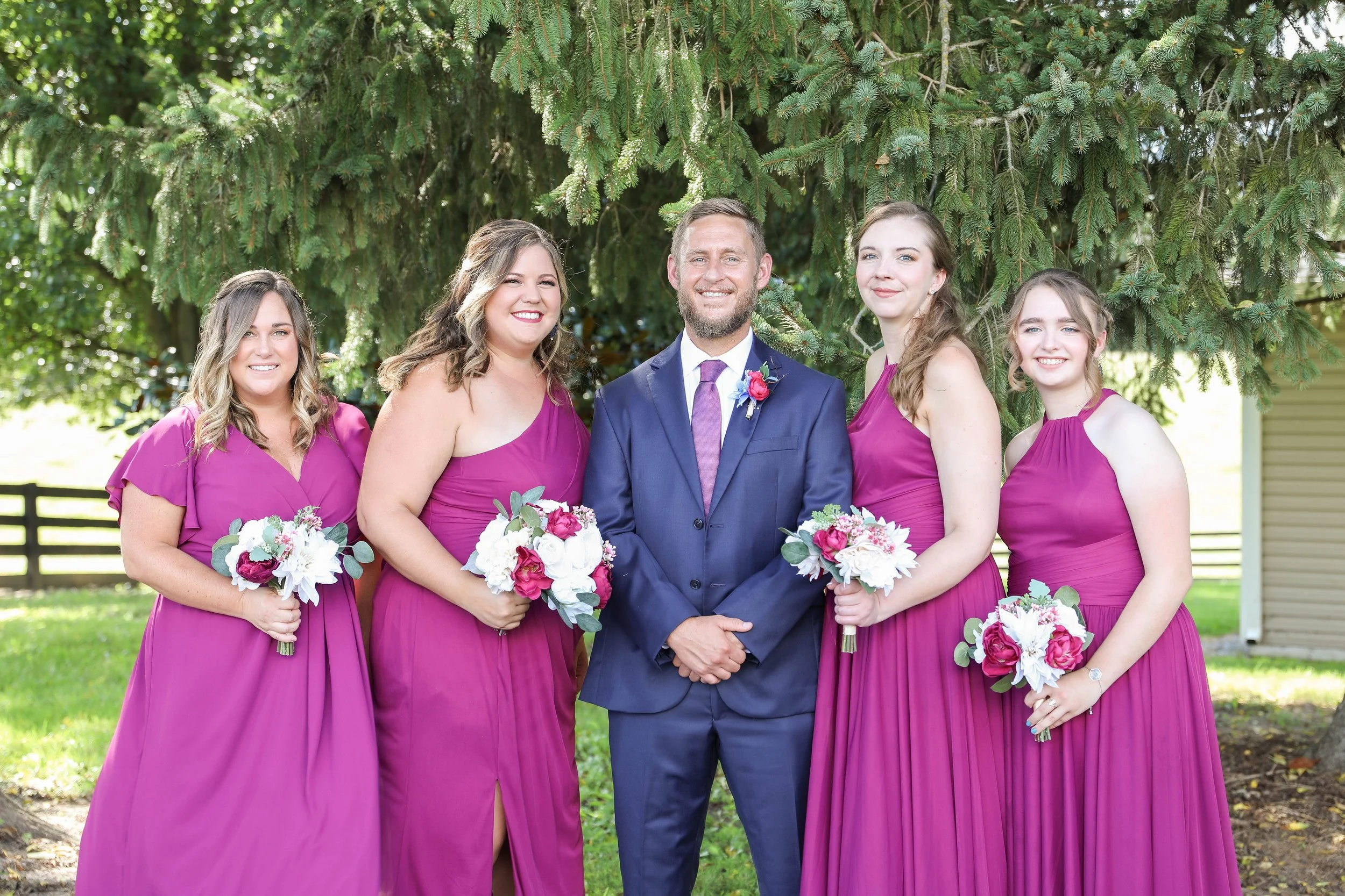 custom-silk-wedding-flowers-bridal-bouquet-jewel-toned-boutonniere-bridesmaid-bouquets