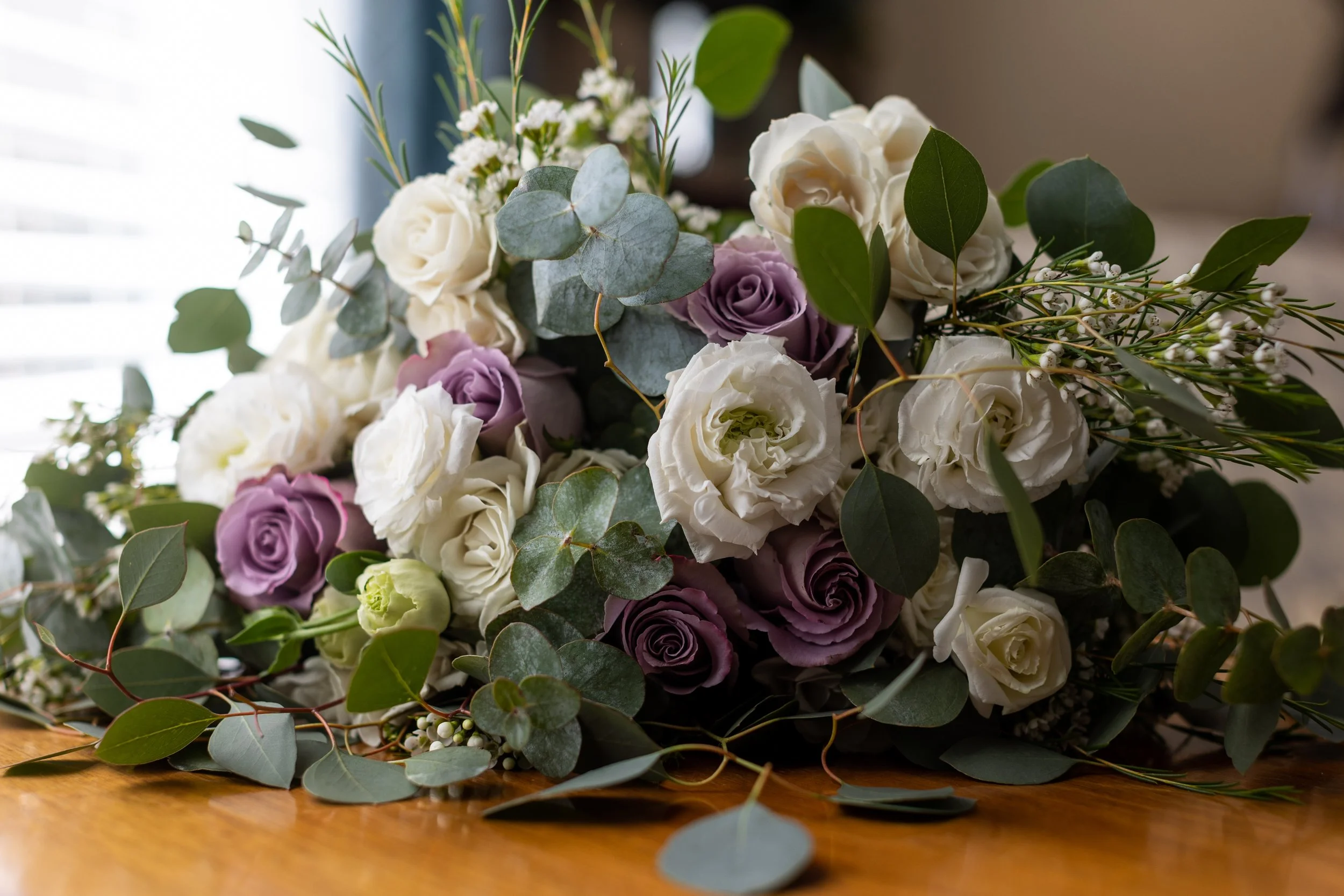 Lavendar white bridal bouquet recreation silk wedding flowers