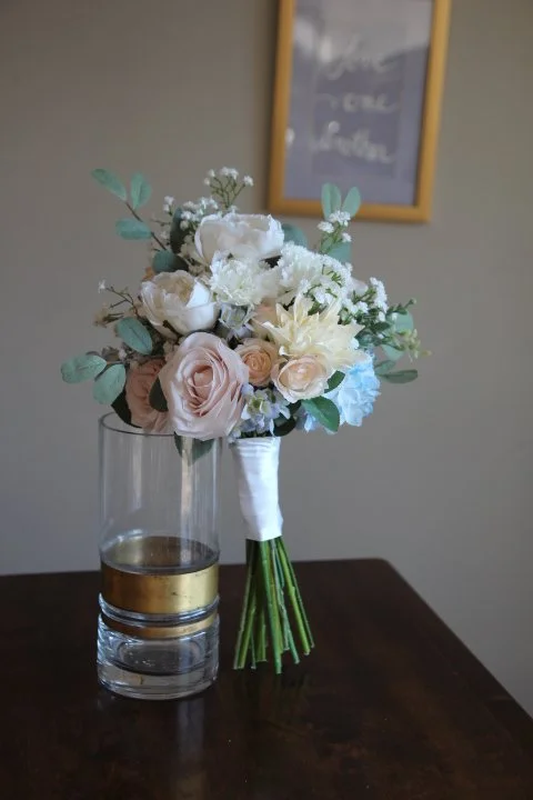 custom bridal bouquet recreation silk wedding flowers roses carnations hydrangea