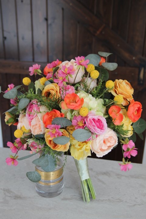 silk bridal bouquet wedding flowers