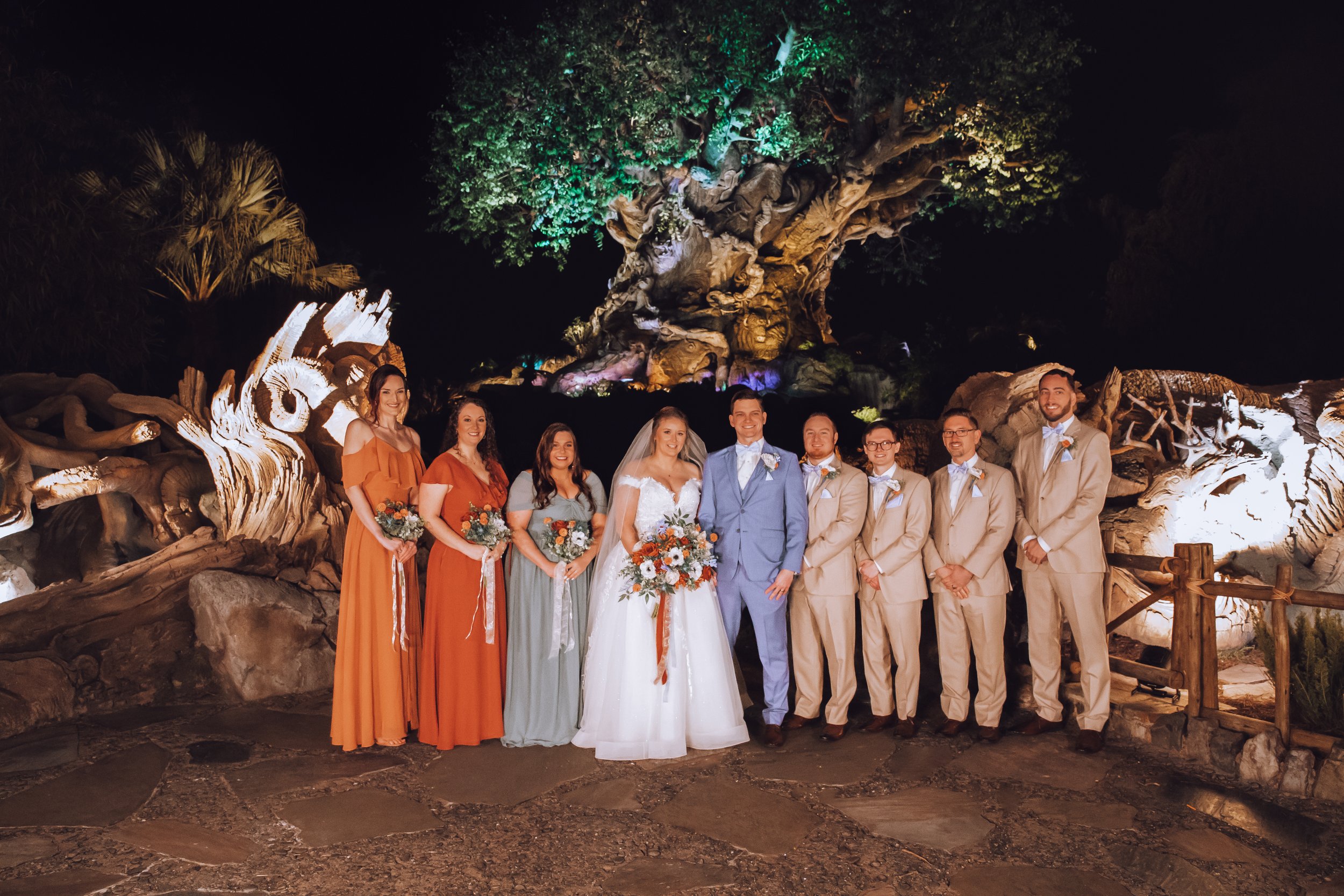 disney-destination-wedding-custom-silk-wedding-flowers-bridesmaid-bouquets-boutonnieres