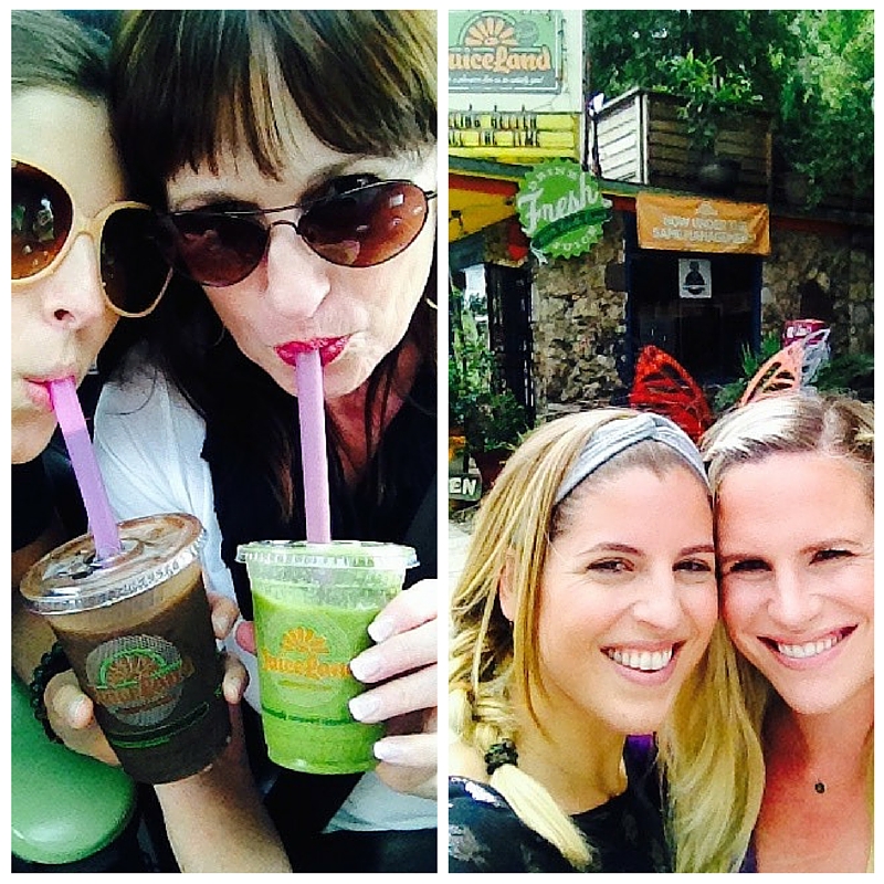 Getting our juice fix with my mom and sis