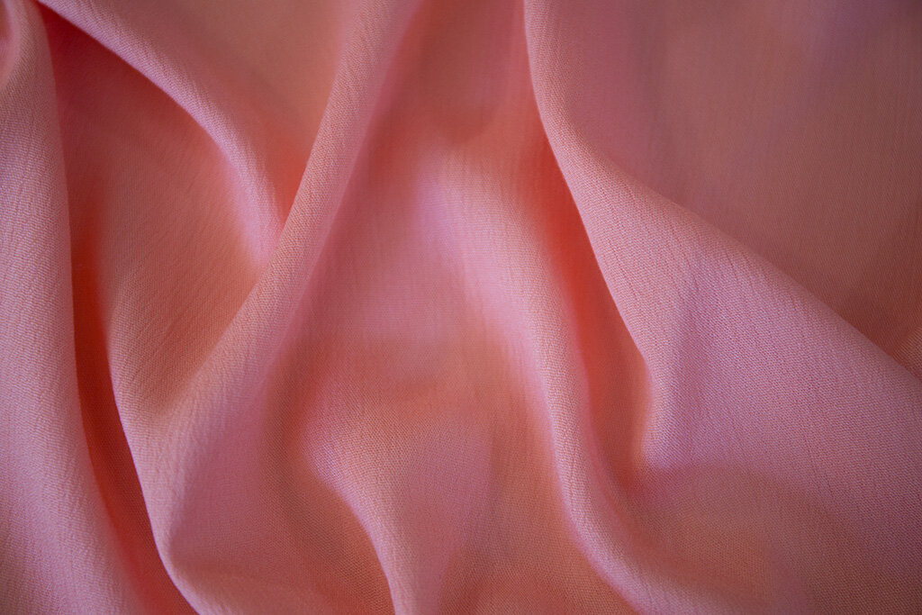 Peachy Pink Crinkle Rayon Fabric — CLOTH STORY