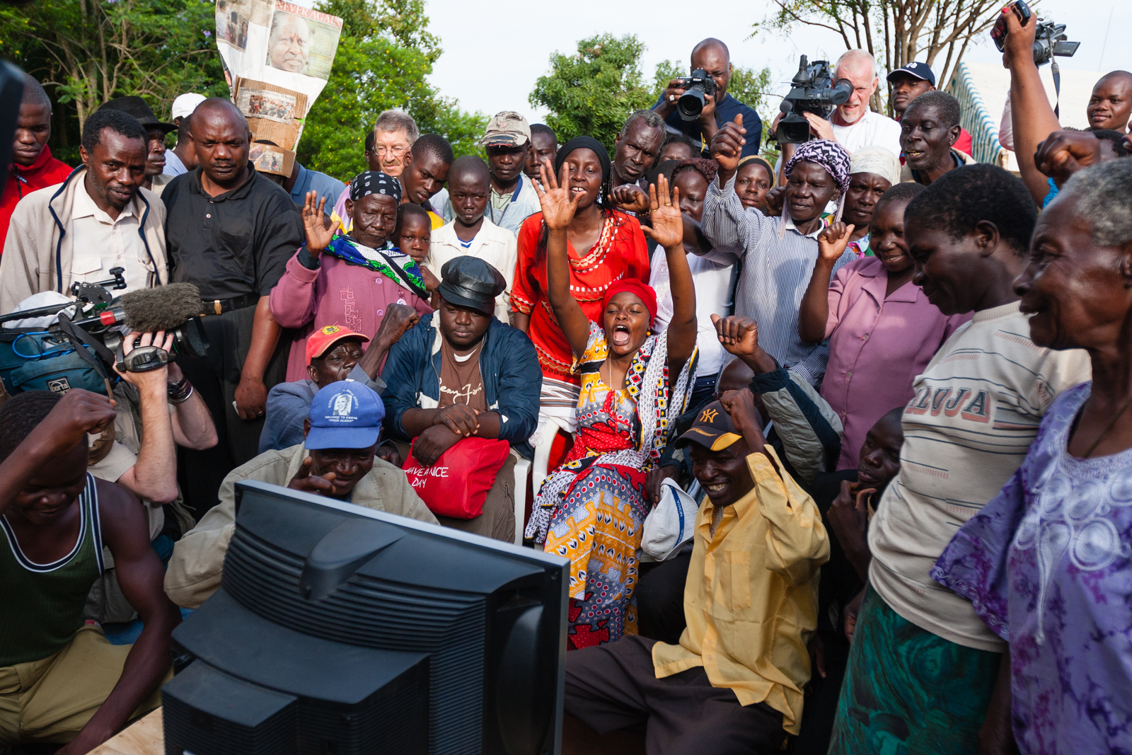 Extended relatives of Barack Obama celebrate his election in Kogelo, Kenya. Credit: Andy Isaacson