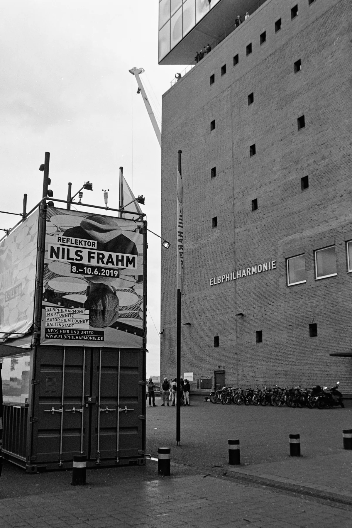 Banners on the festival container are up