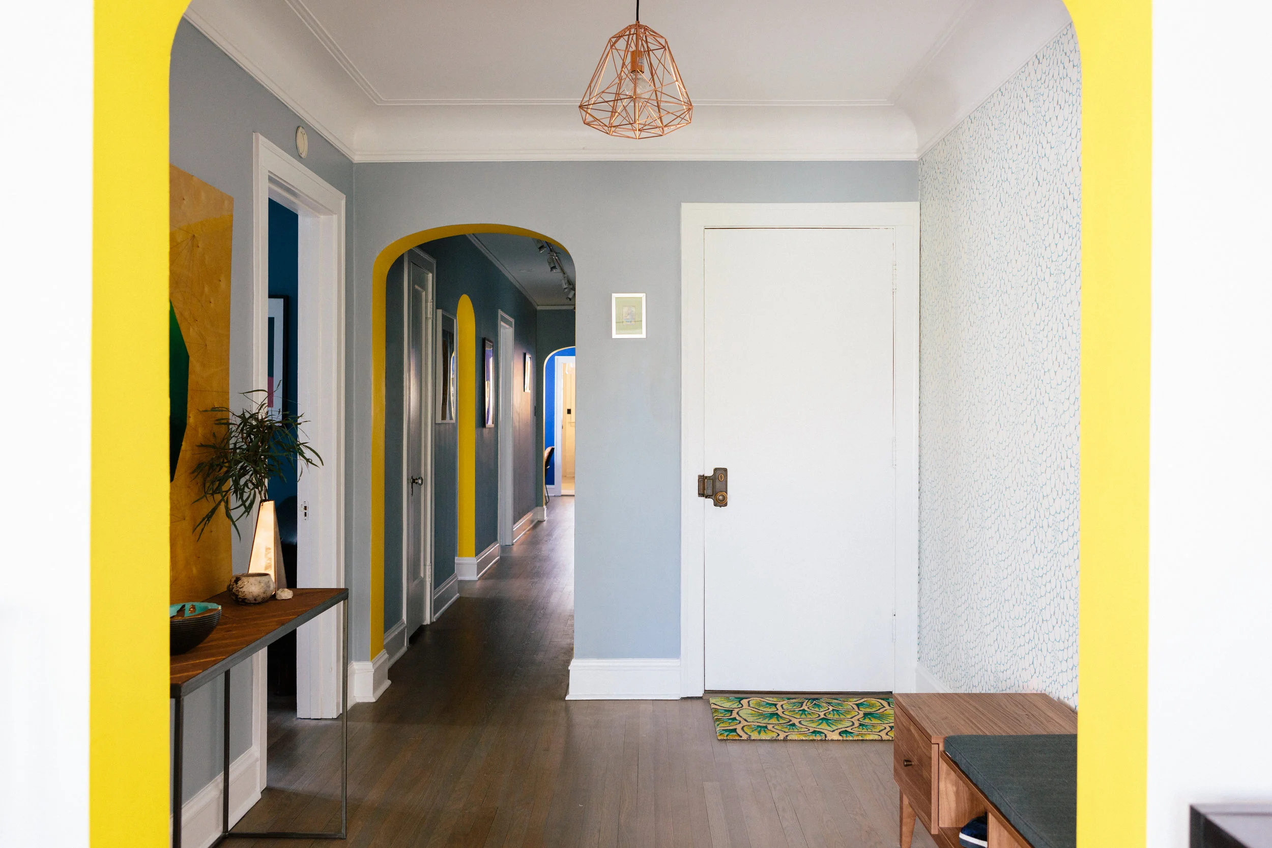 Unpatterned Chicago Entryway Colorful Condo
