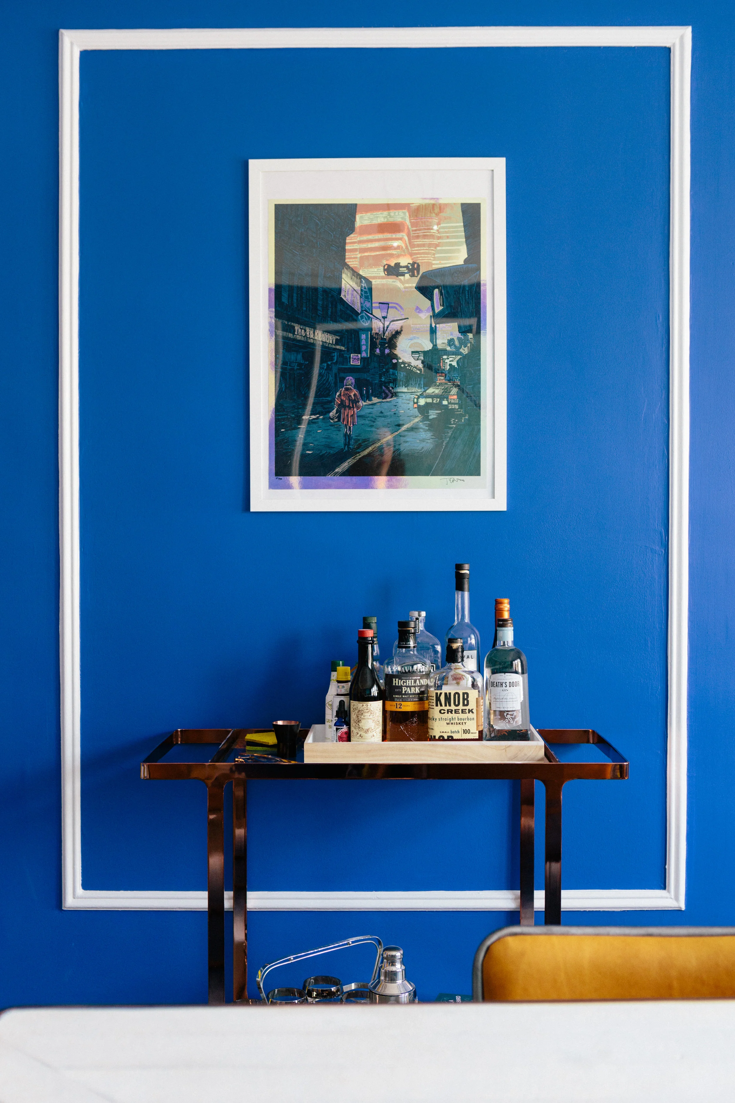 Unpatterned Chicago Mid-Century Bar Cart