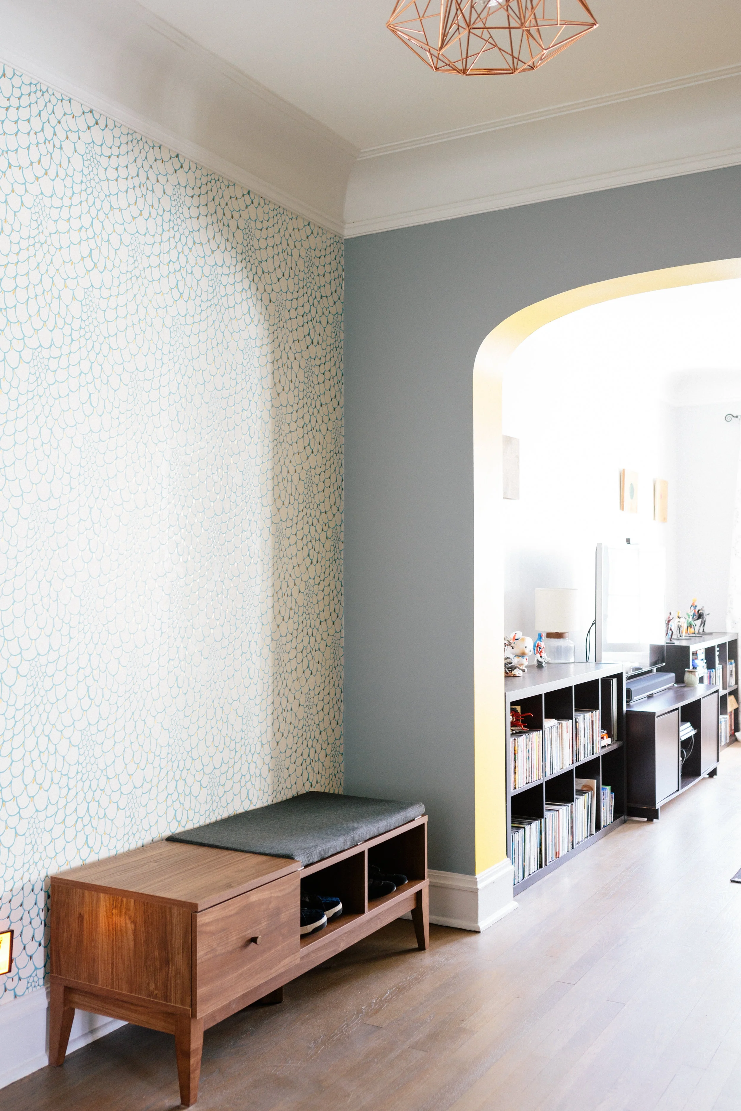 Unpatterned Chicago Colorful Condo Entryway