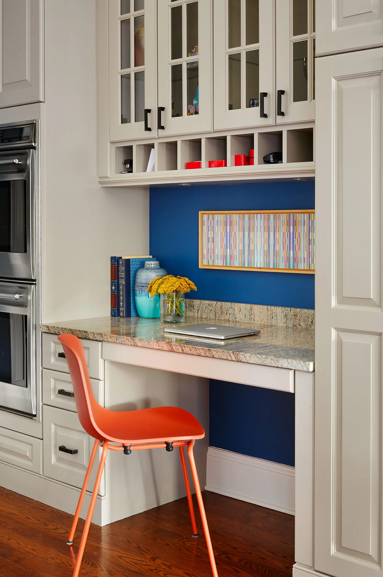Unpatterned Chicago Interior Design Blue Taupe Desk