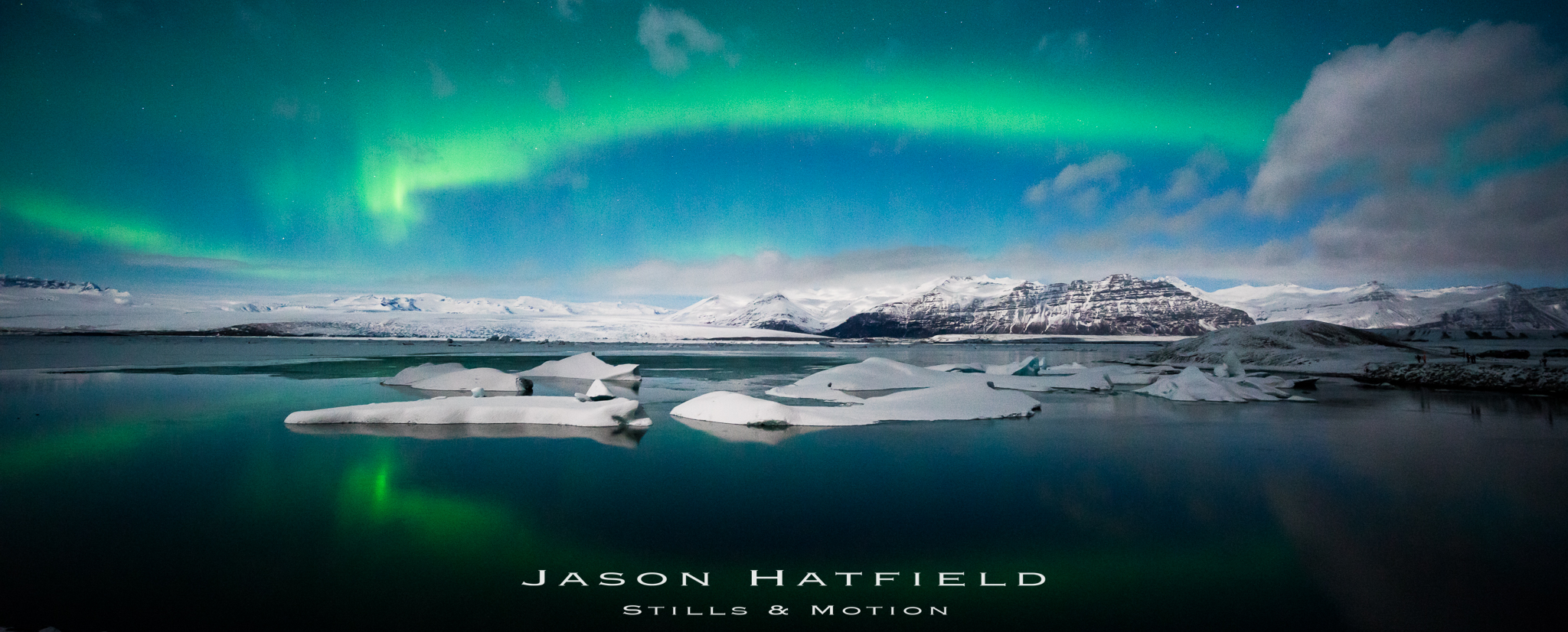 Northern Lights over Jökulsárlón Glacial Lagoon