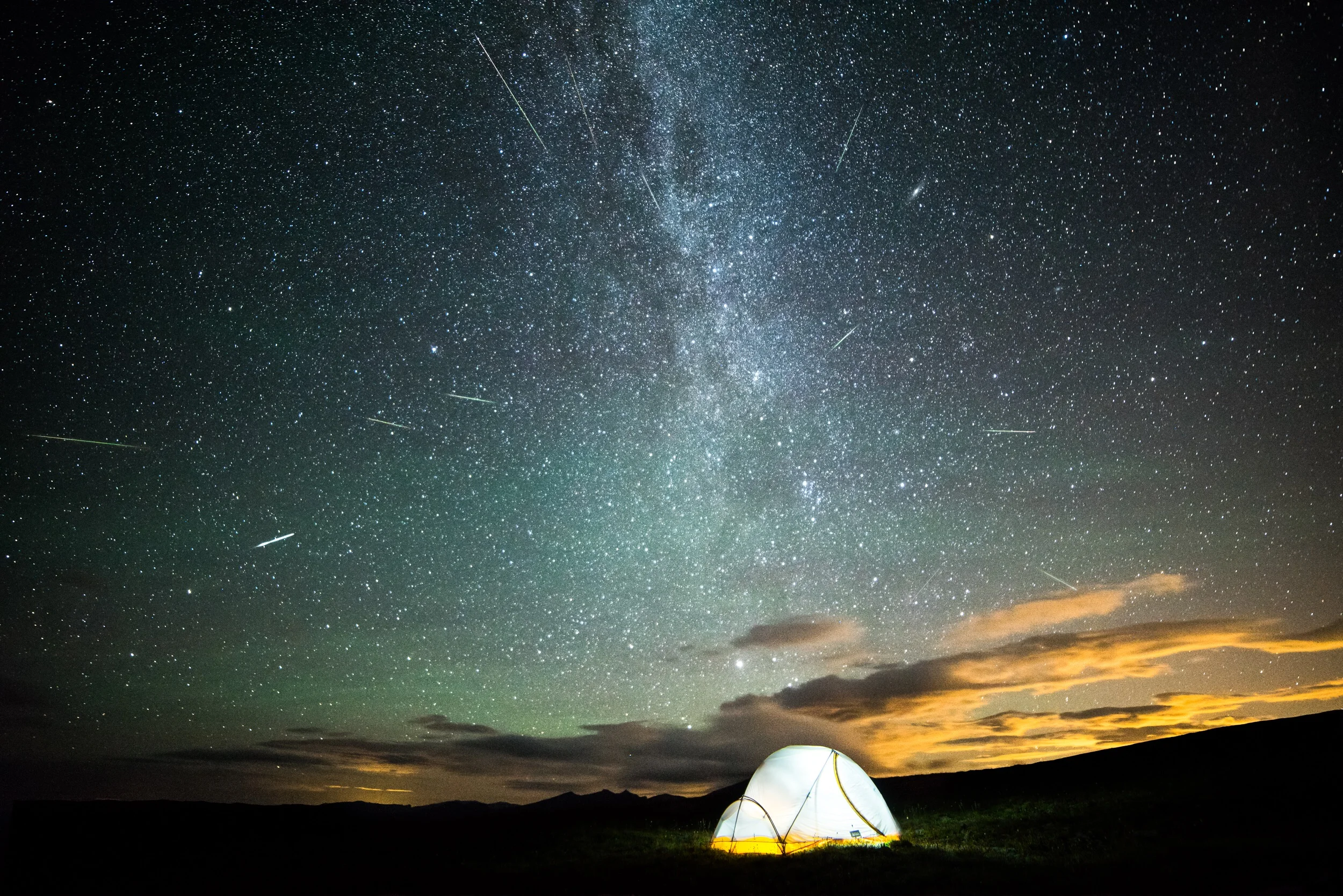 Perseid meteor shower over Trail Ridge Road 