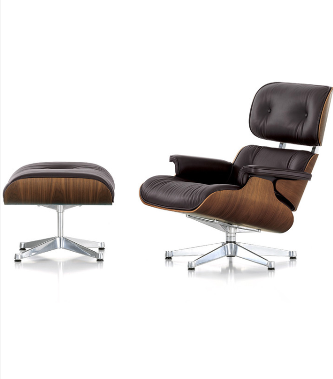 Vitra - LCH XL Eames Lounge Chair & Ottoman - Walnut/Chocolate