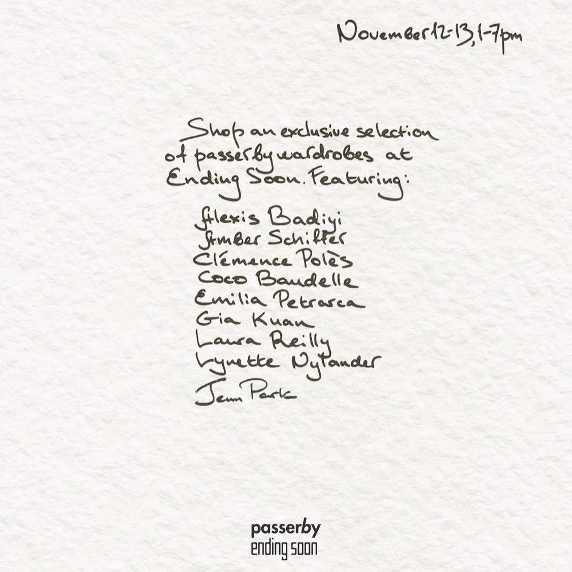 Ending Soon x passerby closet sale